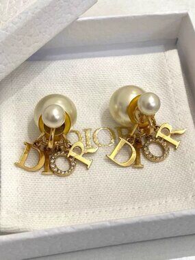 Dior Pearl Earrings with Packaging